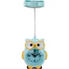 SVEGLIA CON LAMPADA DA SCRIVANIA DESIGN A GUFO BLU OROLOGIO DA TAVOLO RICARICA USB