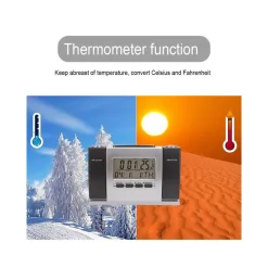 SVEGLIA OROLOGIO A PROIEZIONE ORA TEMPERATURA SCHERMO LCD DATA GRADI PROIETTORE