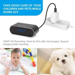 SVEGLIA OROLOGIO CON TELECAMERA SPIA NASCOSTA CON VISIONE NOTTURNA SORVEGLIANZA