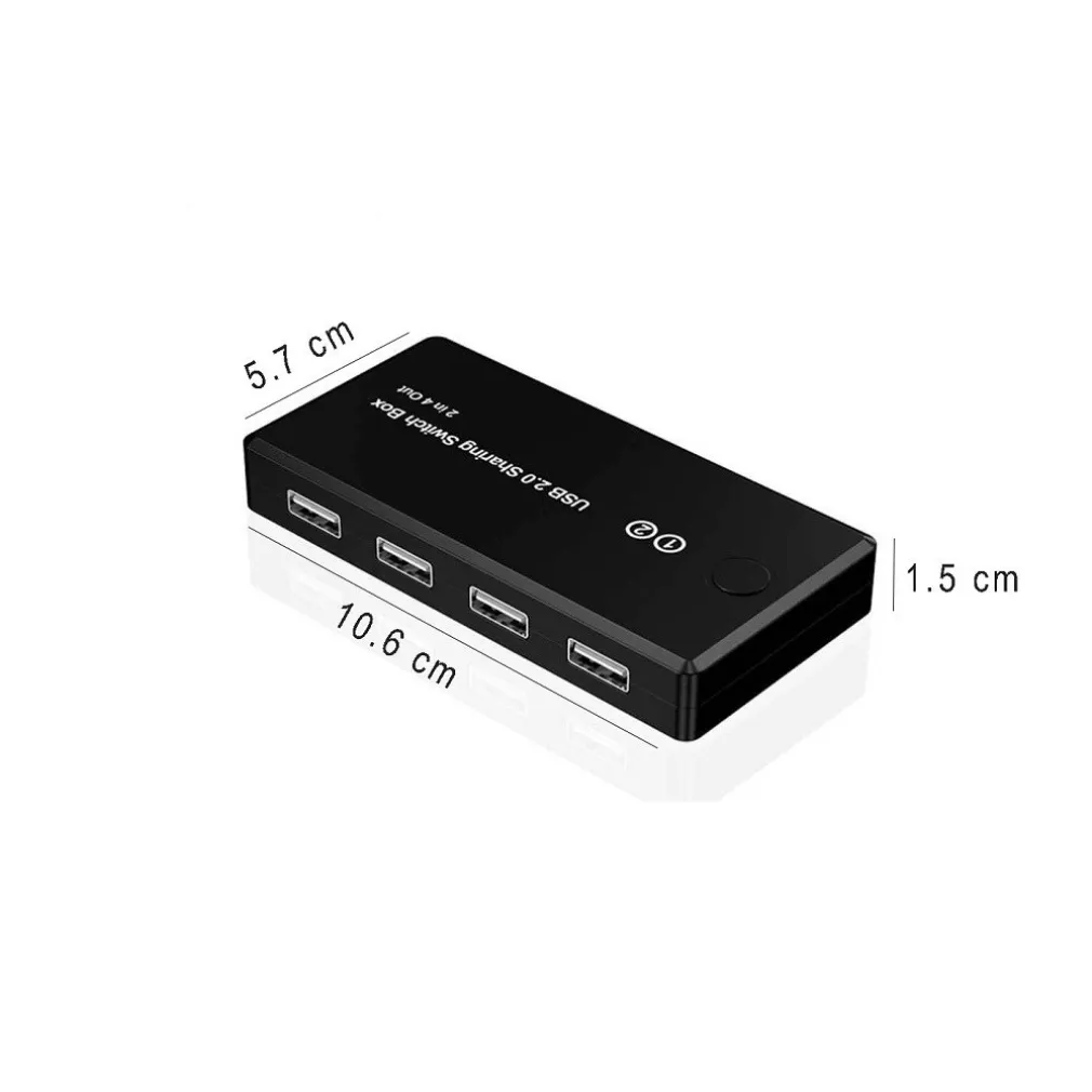 SWITCH BOX USB 2.0 HUB 2 INGRESSI 4 USCITE PER CONDIVIDERE 2 PC COMPUTER Q-U100