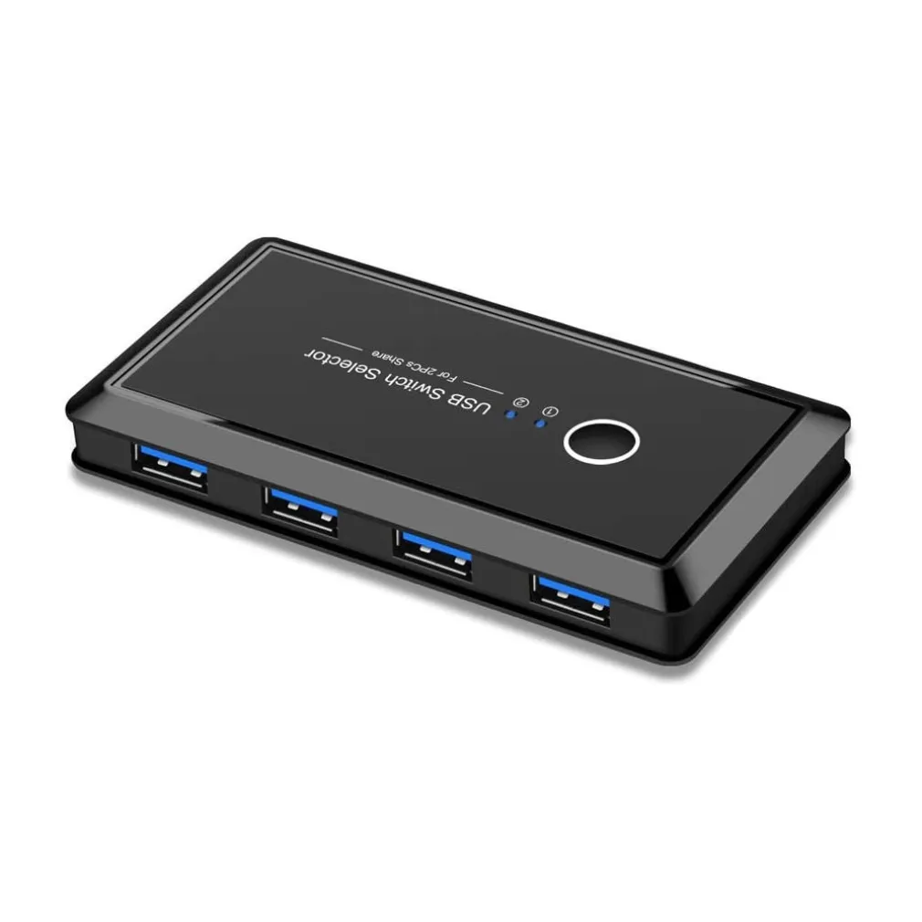 SWITCH BOX USB 2.0 HUB 2 INGRESSI 4 USCITE PER CONDIVIDERE 2 PC COMPUTER Q-U100