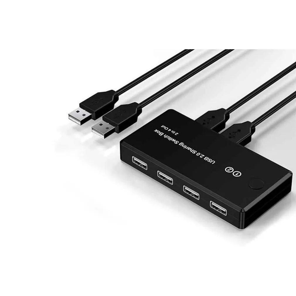 SWITCH BOX USB 2.0 HUB 2 INGRESSI 4 USCITE PER CONDIVIDERE 2 PC COMPUTER Q-U100