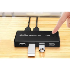 SWITCH BOX USB 2.0 HUB 2 INGRESSI 4 USCITE PER CONDIVIDERE 2 PC COMPUTER Q-U100