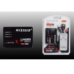 SWITCH HDMI 3D 3 INGRESSI 1080P CON TELECOMANDO PER TV PS3 XBOX DVD MAXTECH DK-303