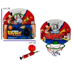 TABELLONE BASKET PALLA POMPA CANESTRO DA INTERNO GIOCO BASKET CASA CAMERETTA