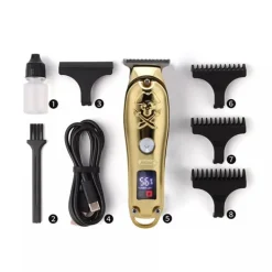 TAGLIA CAPELLI PROFESSIONALE RASOIO ELETTRICO REGOLA BARBA 3 PETTINI USB Q-TF53