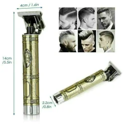 TAGLIA CAPELLI RASOIO ELETTRICO PROFESSIONALE REGOLA BARBA A BATTERIA BUDDHA ORO