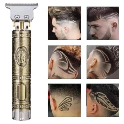 TAGLIA CAPELLI RASOIO ELETTRICO PROFESSIONALE REGOLA BARBA A BATTERIA BUDDHA ORO