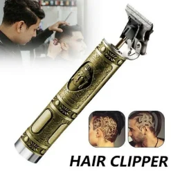 TAGLIA CAPELLI RASOIO ELETTRICO PROFESSIONALE REGOLA BARBA A BATTERIA BUDDHA ORO