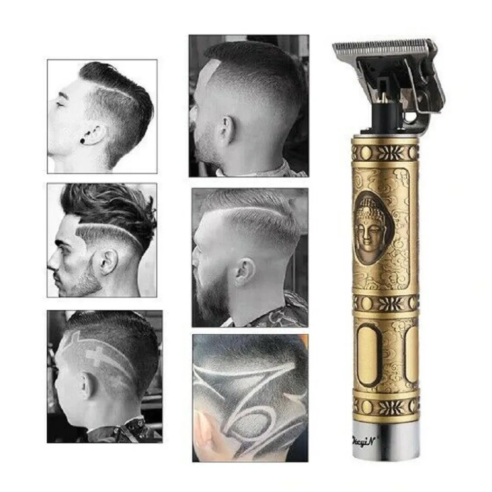 TAGLIA CAPELLI RASOIO ELETTRICO PROFESSIONALE REGOLA BARBA A BATTERIA BUDDHA ORO