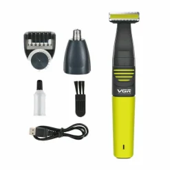 TAGLIA CAPELLI RASOIO REGOLA BARBA RICARICABILE DOCCIA NASO VISO VGR V-043