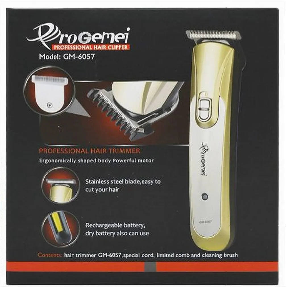 TAGLIA CAPELLI RICARICABILE IMPERMEABILE RASOIO REGOLA BARBA BASETTE GM-6057