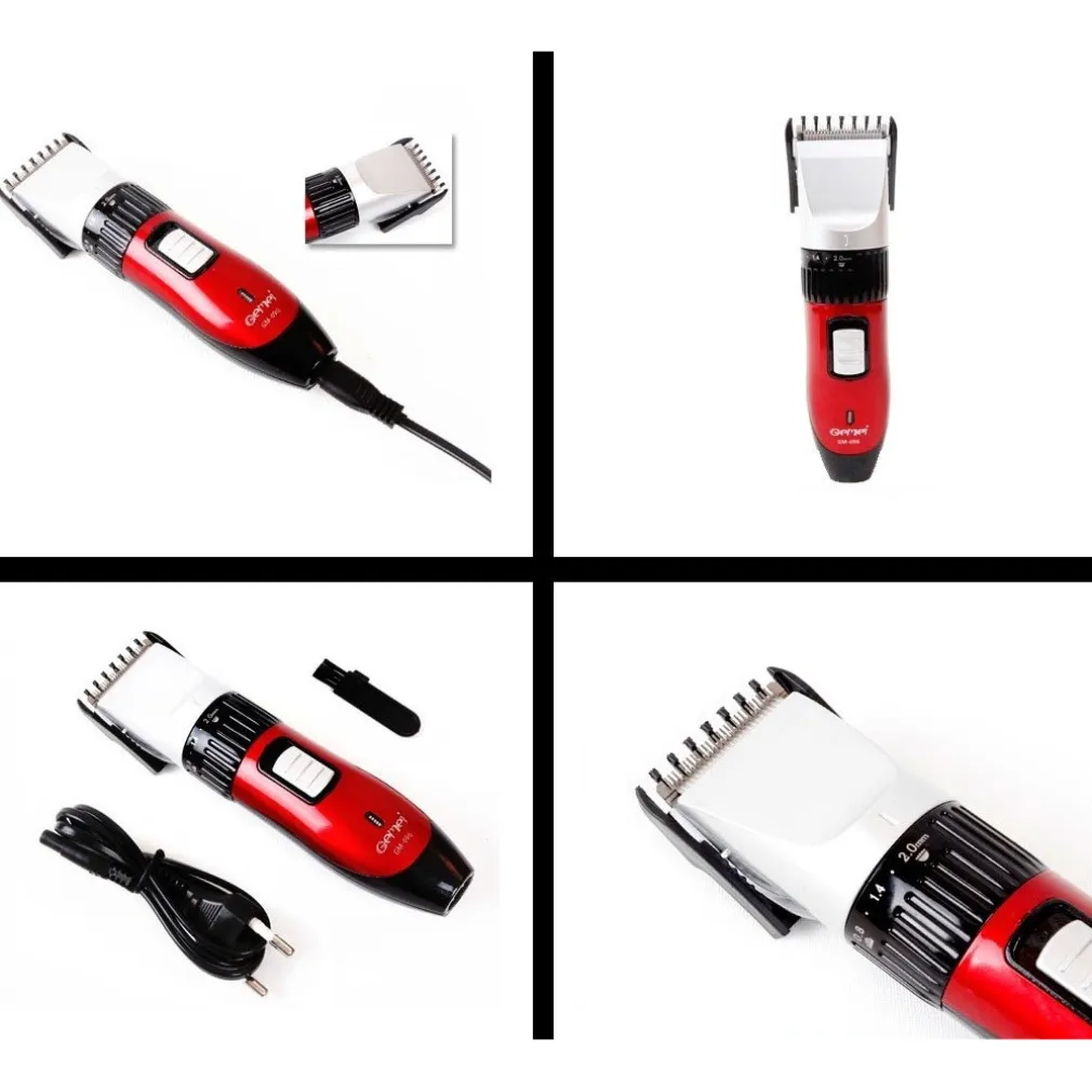 TAGLIA CAPELLI RICARICABILE RASOIO BARBA SENZA FILI LAMA ACCIAIO INOX GM-696