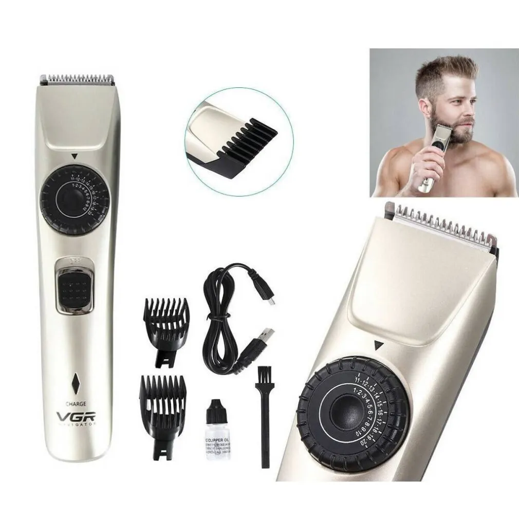 TAGLIA CAPELLI TAGLIACAPELLI RASOIO REGOLA BARBA RICARICABILE VGR V-031