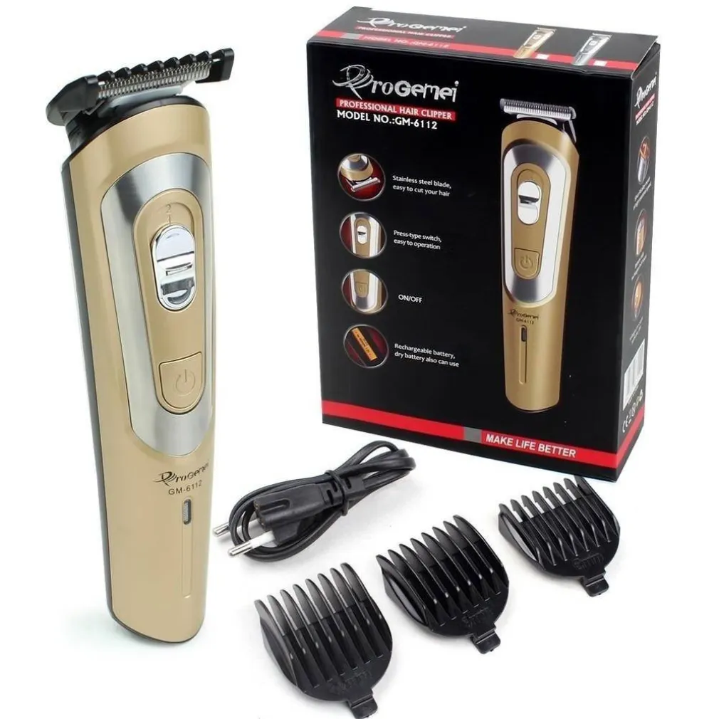 TAGLIACAPELLI A BATTERIA GM-6112 RASOIO RICARICABILE PROFESSIONALE TRIMMER BARBA