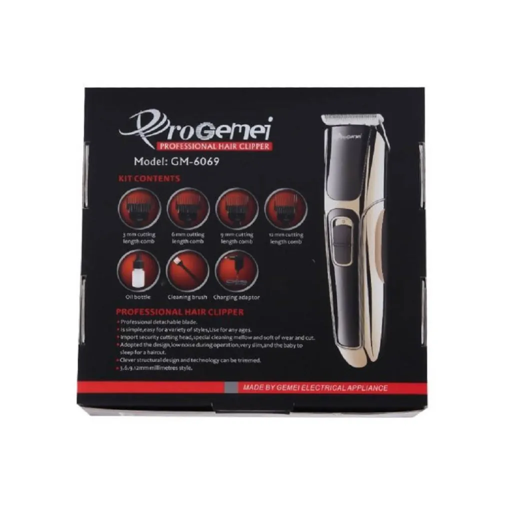 TAGLIACAPELLI A BATTERIA GEEMY GM6069 TRIMMER CAPELLI PROFESSIONALE RICARICABILE