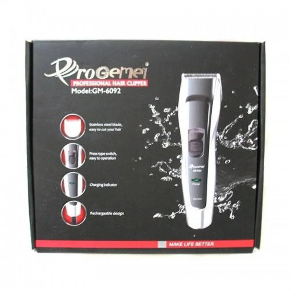 TAGLIACAPELLI A BATTERIA GM-6092 RASOIO PROFESSIONALE REGOLABARBA RICARICABILE