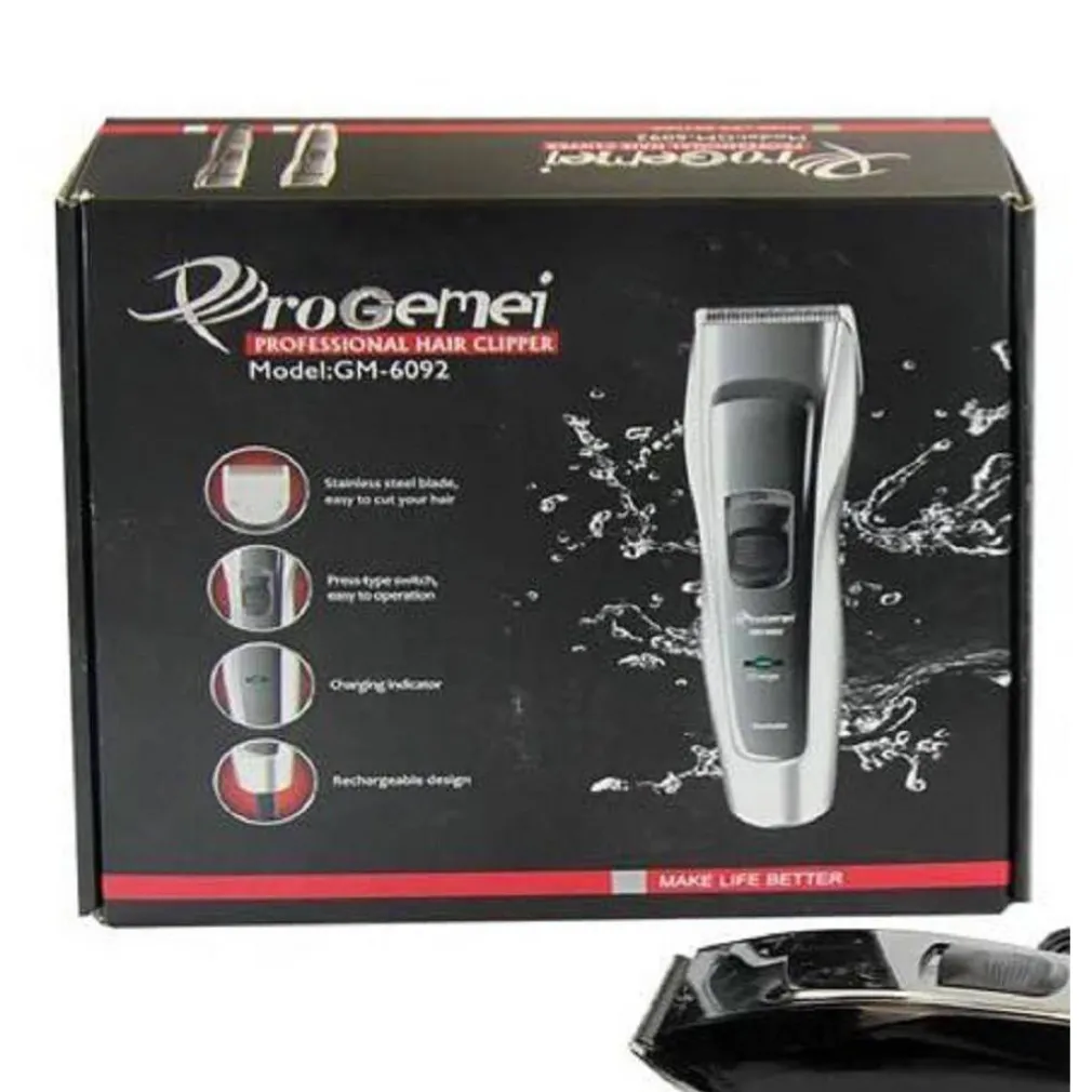 TAGLIACAPELLI A BATTERIA GM-6092 RASOIO PROFESSIONALE REGOLABARBA RICARICABILE