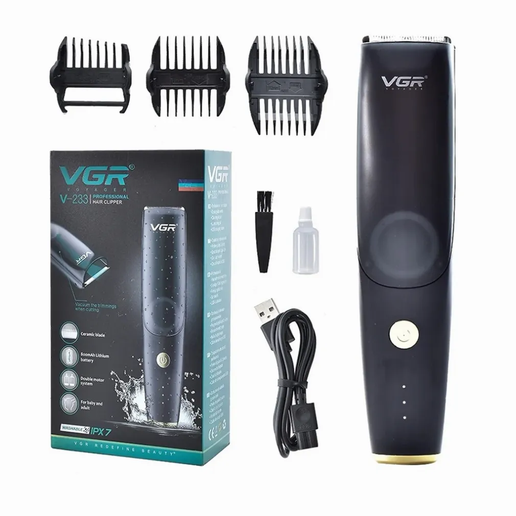 TAGLIACAPELLI BARBA RICARICABILE USB IMPERMEABILE SENZA FILI PROFESSIONALE V-233