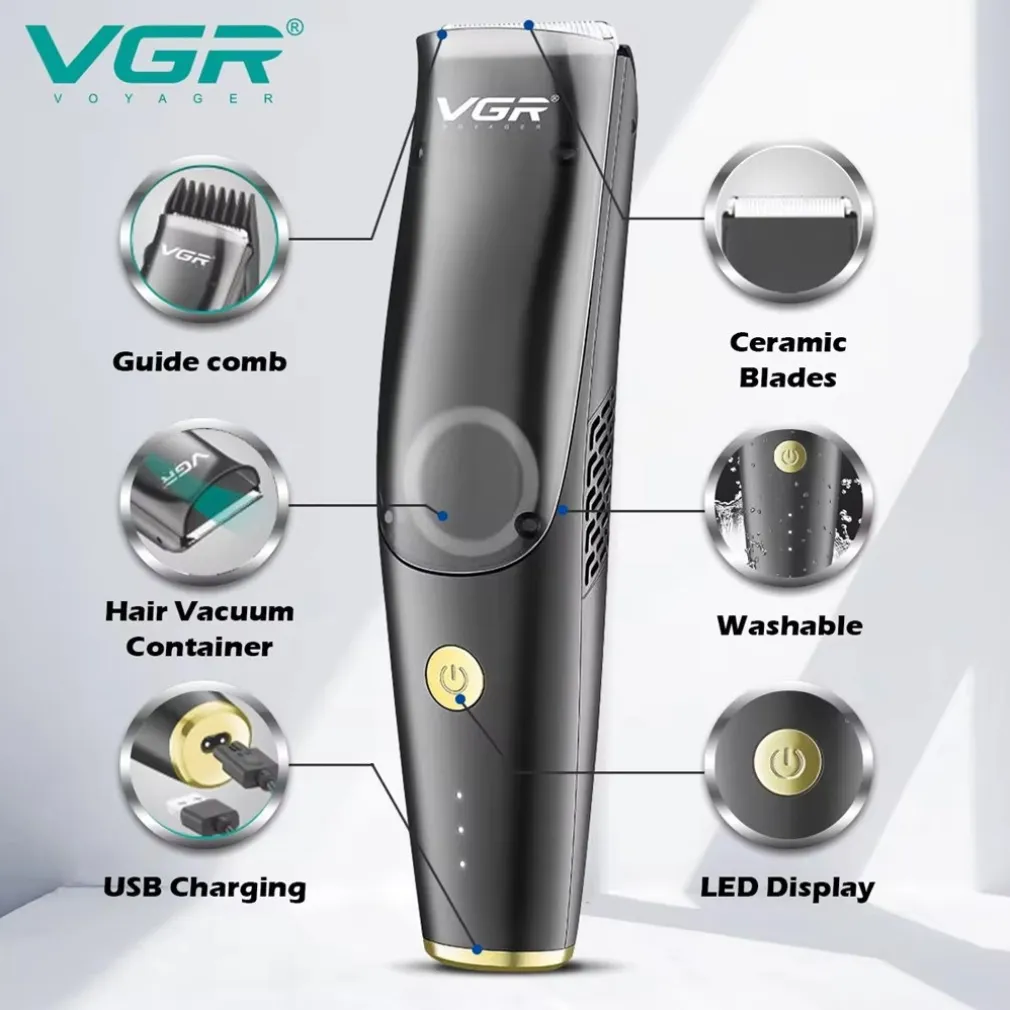 TAGLIACAPELLI BARBA RICARICABILE USB IMPERMEABILE SENZA FILI PROFESSIONALE V-233