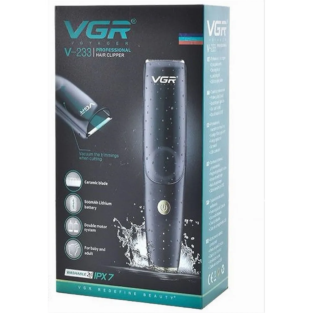 TAGLIACAPELLI BARBA RICARICABILE USB IMPERMEABILE SENZA FILI PROFESSIONALE V-233