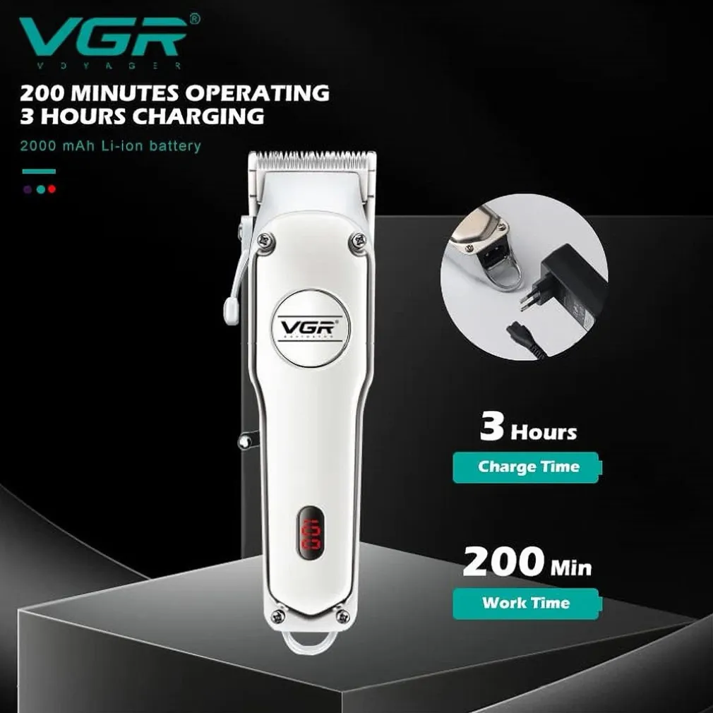 TAGLIACAPELLI BARBA SENZA FILI PROFESSIONALE RICARICA USB RASOIO VALIGETTA V-032