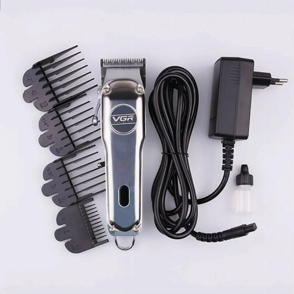 TAGLIACAPELLI BARBA SENZA FILI PROFESSIONALE RICARICA USB RASOIO VALIGETTA V-032