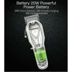 TAGLIACAPELLI ELETTRICO BATTERIA RICARICABILE PROFESSIONALE CON/SENZA CAVO V-133