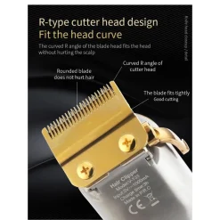 TAGLIACAPELLI ELETTRICO BATTERIA RICARICABILE PROFESSIONALE CON/SENZA CAVO V-133