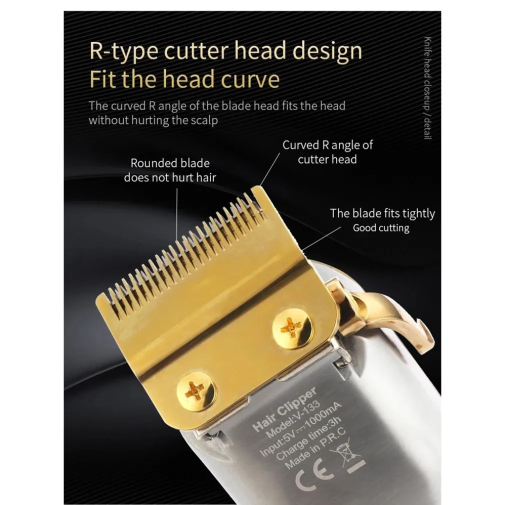 TAGLIACAPELLI ELETTRICO BATTERIA RICARICABILE PROFESSIONALE CON/SENZA CAVO V-133