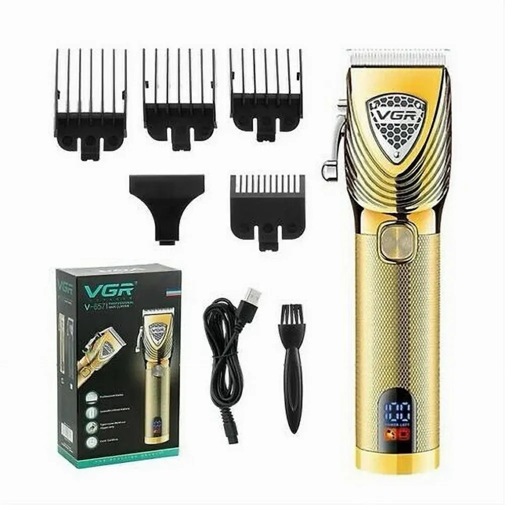 TAGLIACAPELLI ELETTRICO PROFESSIONALE RICARICA USB DISPLAY LED RASOIO VGR V-657