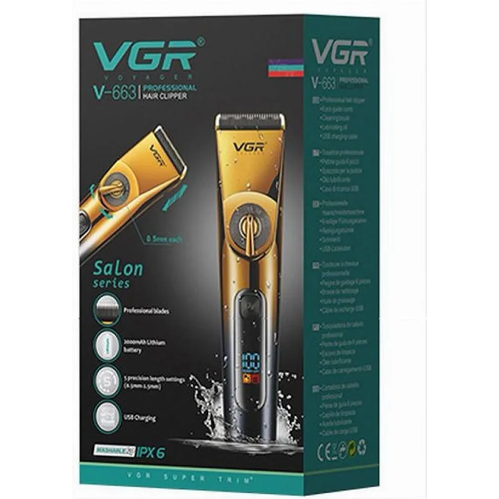 TAGLIACAPELLI ELETTRICO PROFESSIONALE RICARICA USB IMPERMEABILE IPX6 UOMO V-663