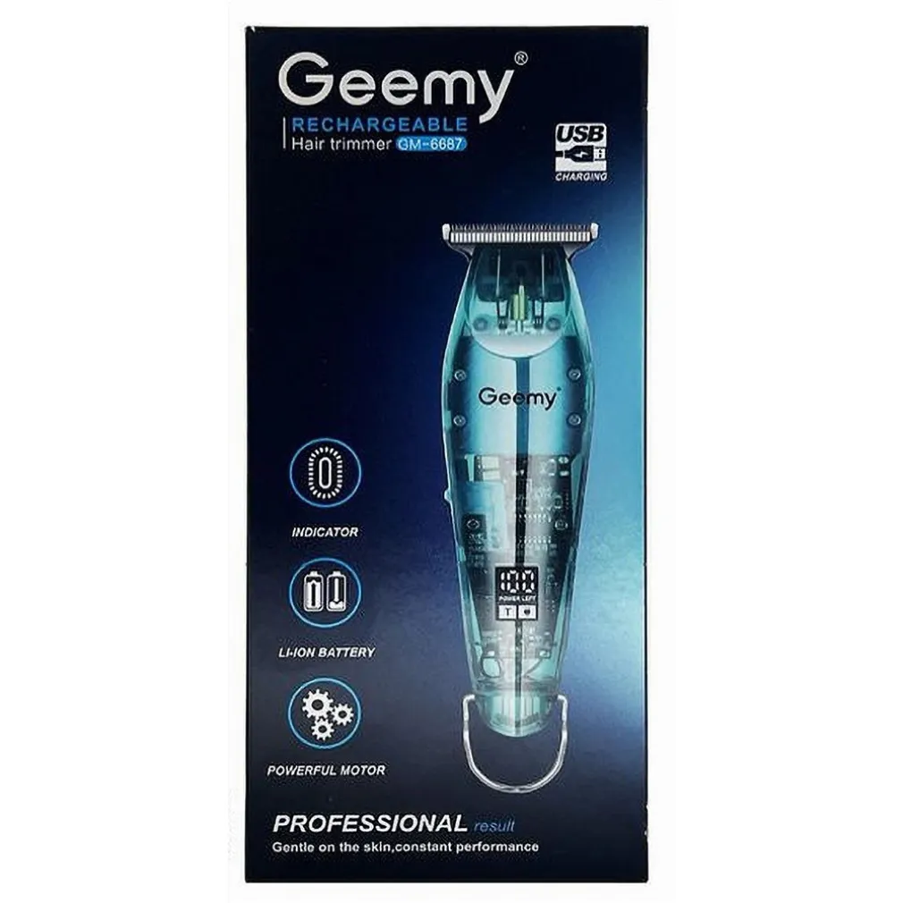 TAGLIACAPELLI ELETTRICO RICARICABILE CON DISPLAY LCD TRIMMER REGOLABILE GM-6687