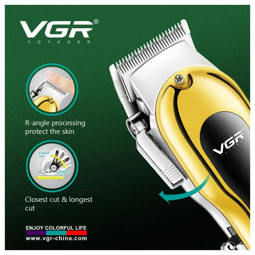 TAGLIACAPELLI ELETTRICO TRIMMER BARBA REGOLABILE PROFESSIONALE VGR V-680 DISPLAY
