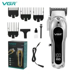TAGLIACAPELLI ELETTRICO TRIMMER BARBA REGOLABILE PROFESSIONALE VGR V-680 DISPLAY