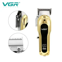 TAGLIACAPELLI ELETTRICO TRIMMER BARBA REGOLABILE PROFESSIONALE VGR V-680 DISPLAY