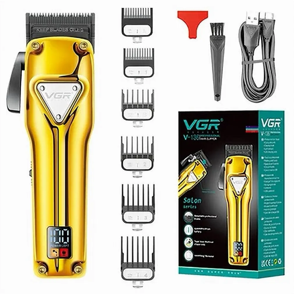 TAGLIACAPELLI IN METALLO SENZA FILI PROFESSIONALE RICARICABILE USB DISPLAY V-136