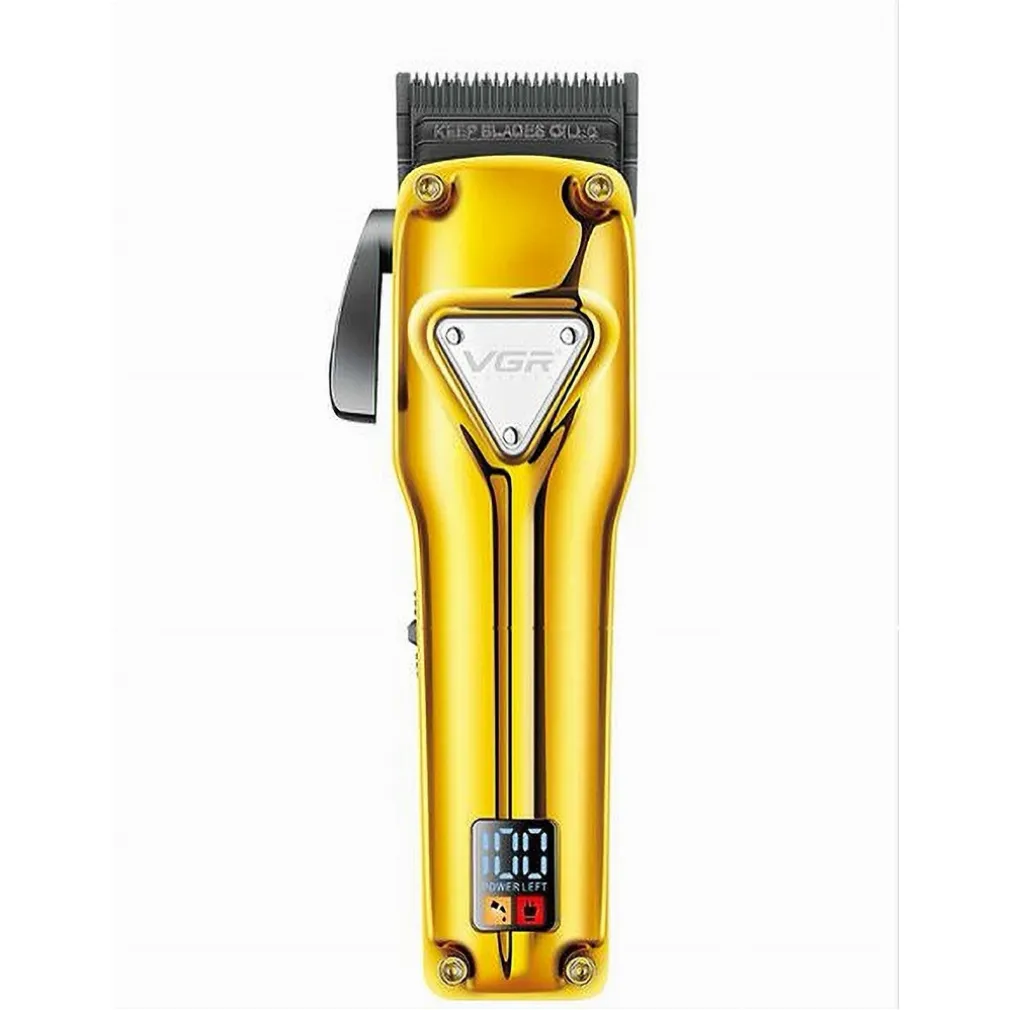 TAGLIACAPELLI IN METALLO SENZA FILI PROFESSIONALE RICARICABILE USB DISPLAY V-136