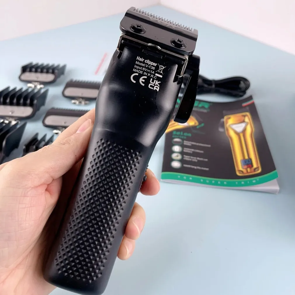 TAGLIACAPELLI IN METALLO SENZA FILI PROFESSIONALE RICARICABILE USB DISPLAY V-136