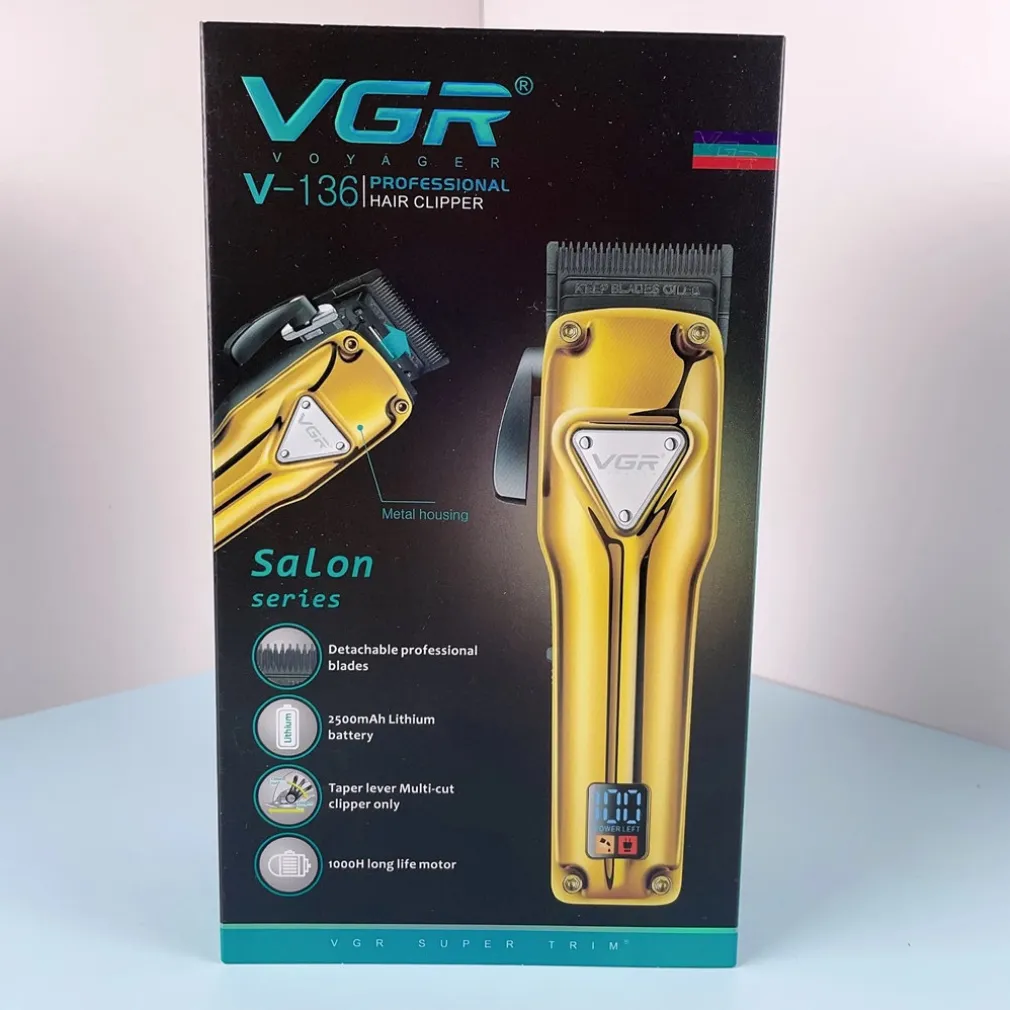 TAGLIACAPELLI IN METALLO SENZA FILI PROFESSIONALE RICARICABILE USB DISPLAY V-136