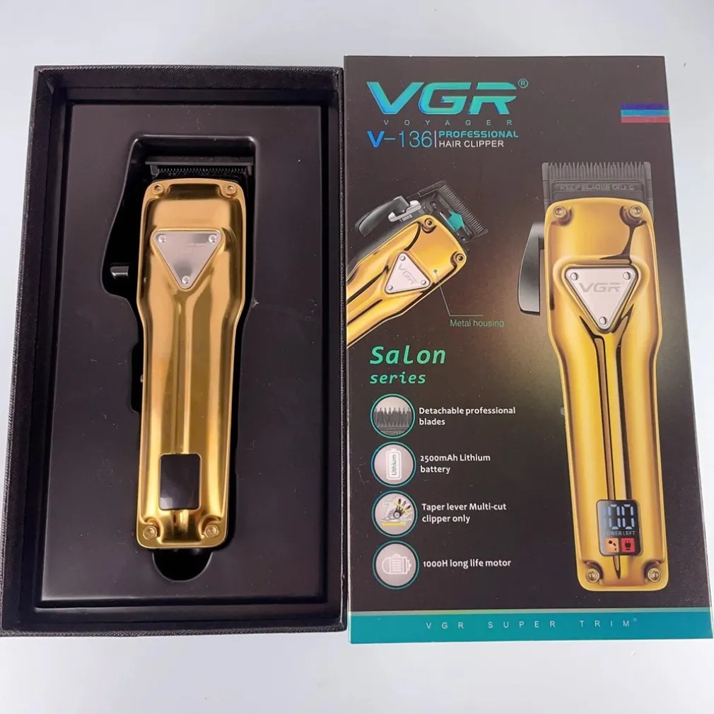 TAGLIACAPELLI IN METALLO SENZA FILI PROFESSIONALE RICARICABILE USB DISPLAY V-136