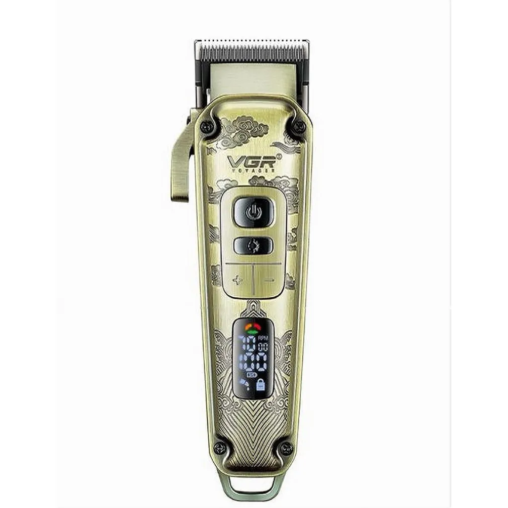 TAGLIACAPELLI IN METALLO DISPLAY LED 4 VELOCITÀ RICARICA USB CON 8 PETTINI V-005