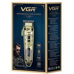 TAGLIACAPELLI IN METALLO DISPLAY LED 4 VELOCITÀ RICARICA USB CON 8 PETTINI V-005