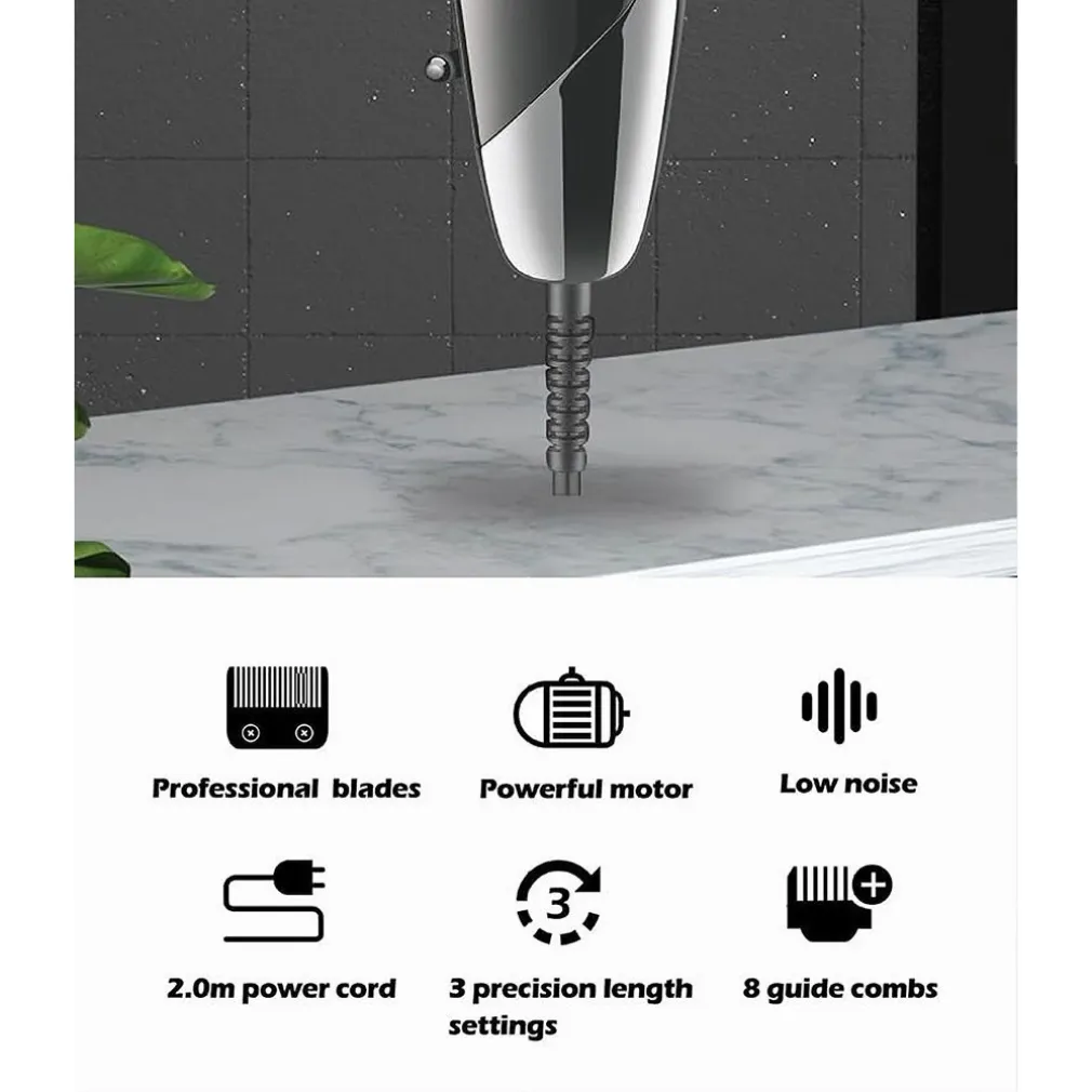 TAGLIACAPELLI PROFESSIONALE VGR V-127 LAMA IN ACCIAIO 8 PETTINI GUIDA CON FILO