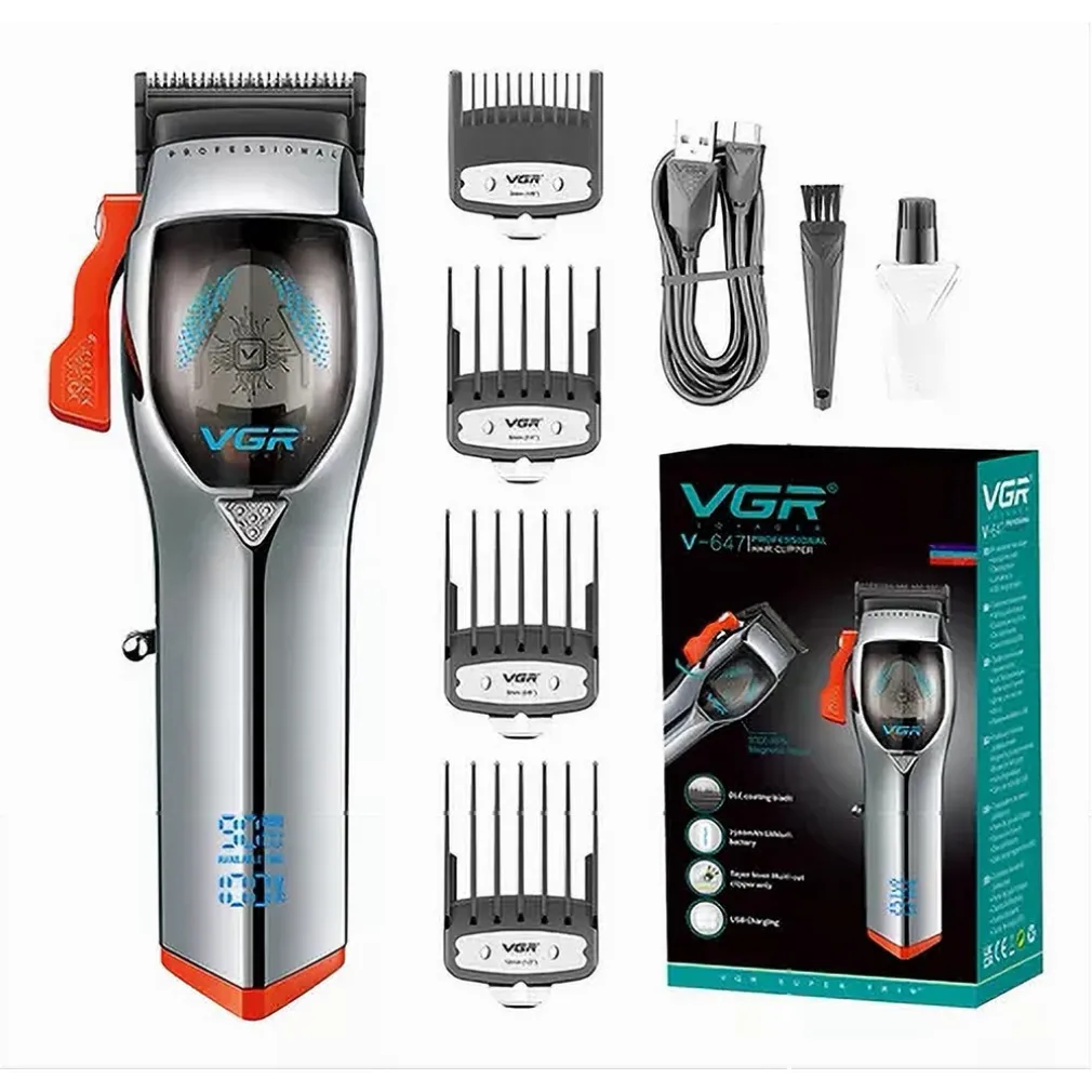 TAGLIACAPELLI PROFESSIONALE A BATTERIA SENZA FILI CON MOTORE MAGNETICO VGR V-647