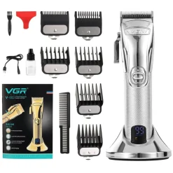 TAGLIACAPELLI PROFESSIONALE RICARICABILE USB BASE RICARICA DISPLAY DIGITALE V662