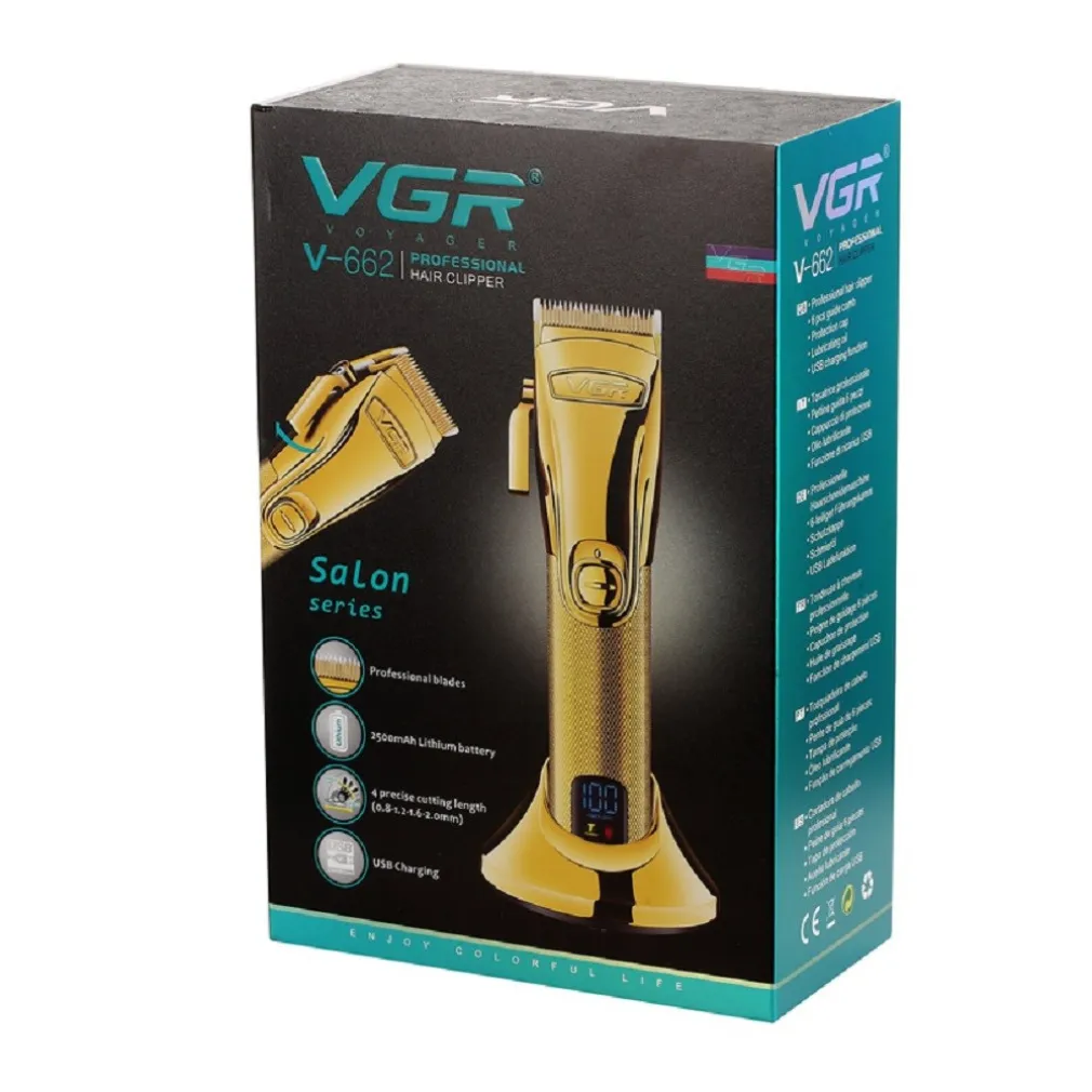 TAGLIACAPELLI PROFESSIONALE RICARICABILE USB BASE RICARICA DISPLAY DIGITALE V662