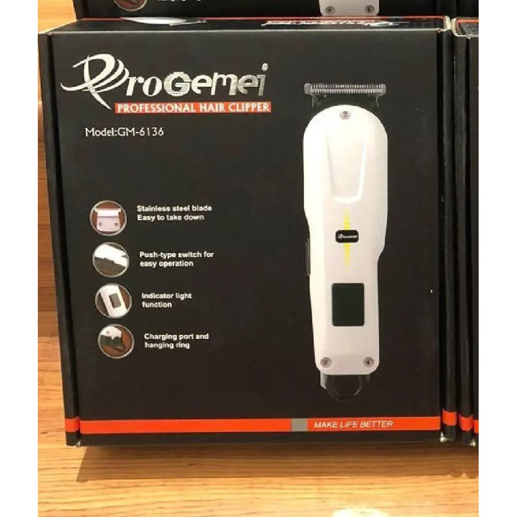 TAGLIACAPELLI PROFESSIONALE RICARICABILE GM-6136 DISPLAY LCD TRIMMER 4 PETTINI