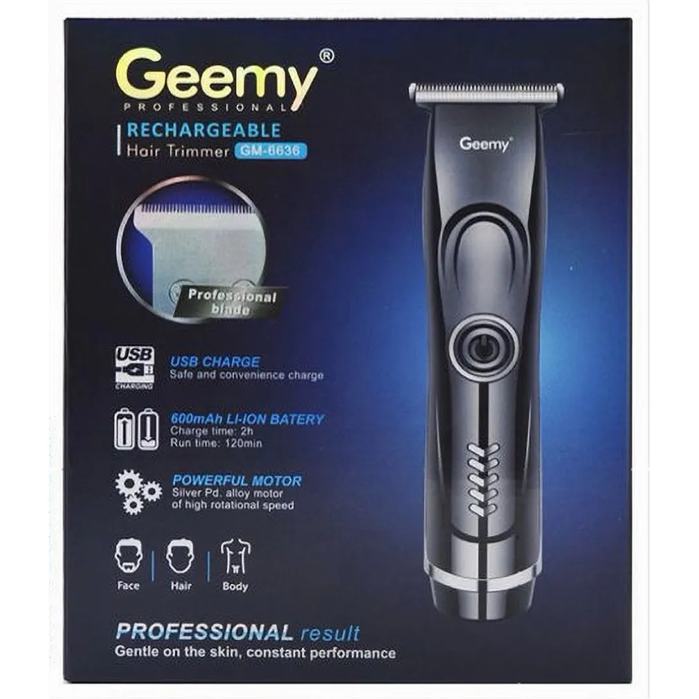 TAGLIACAPELLI PROFESSIONALE A BATTERIA RICARICABILE USB RASOIO SENZA FILI GM-6636