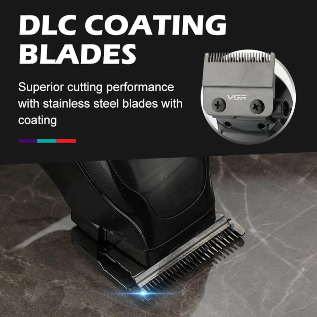 TAGLIACAPELLI PROFESSIONALE DA UOMO RICARICABILE USB INDICATORE LED RASOIO V-269